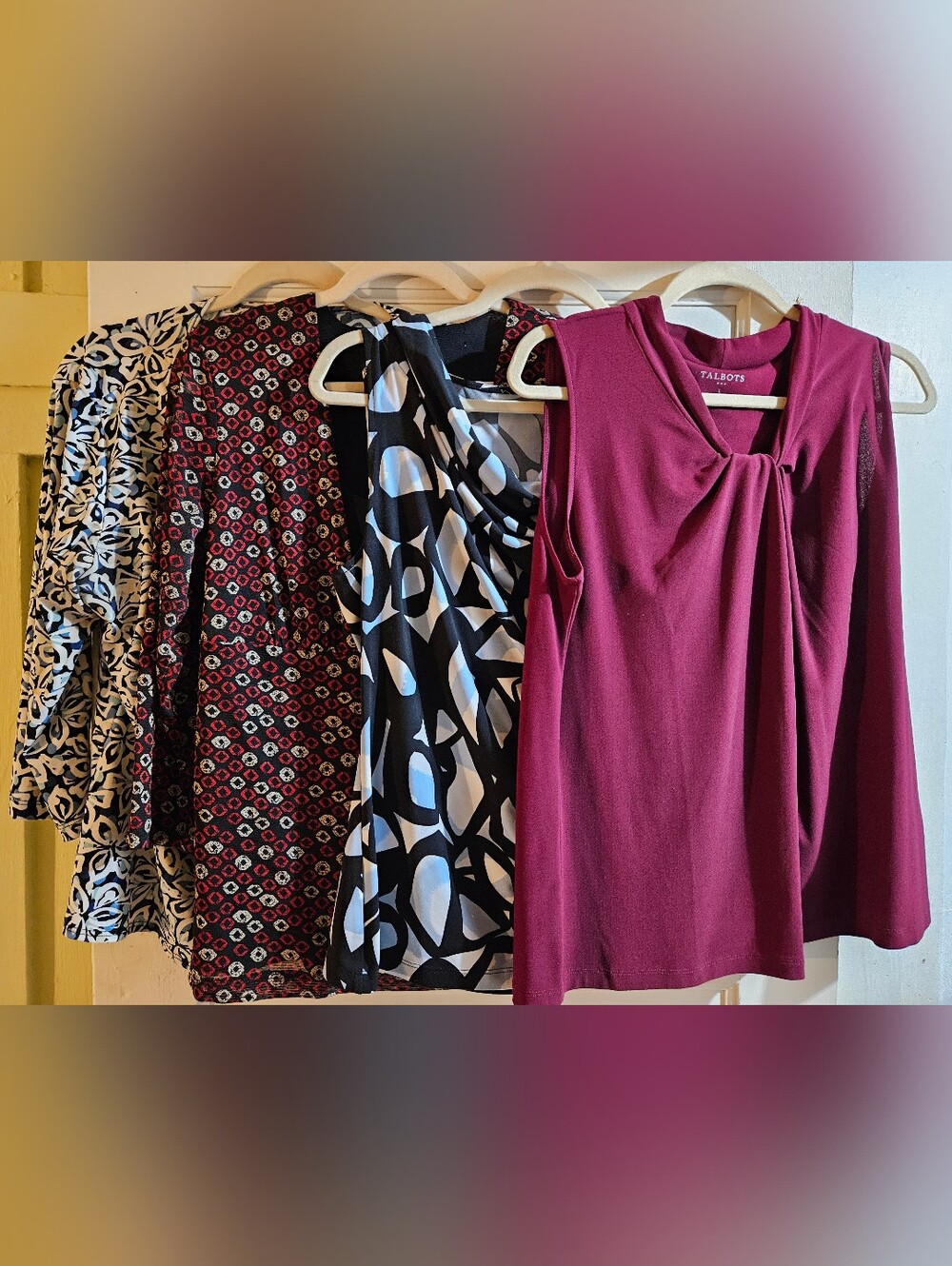 Tops Bundle! 2 Sleeveless And 2 3/4 Sleeve Layered Look Blouses All For $18!